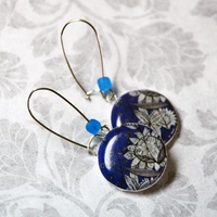 Серьги "Dark blue ornament: little"